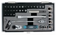 Набор бит и головок торцевых GROSS, 1/4", карданный ключ, трещотка, адаптер, S2 37 шт. 11625